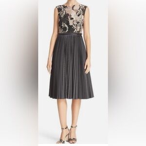 Elegant Black and Cream Lace Dress